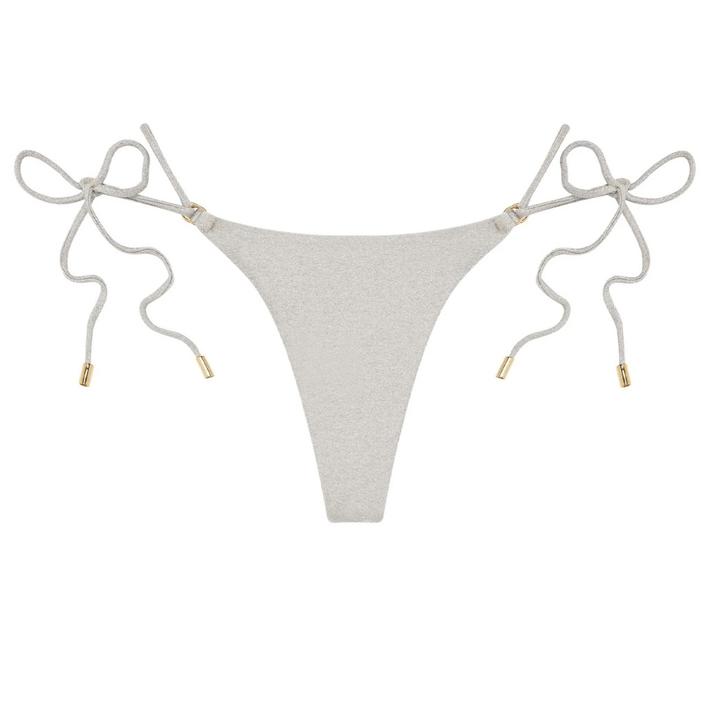 Monday Swimwear Hanalei Bikini Bottom Soft Silver Shimmer
